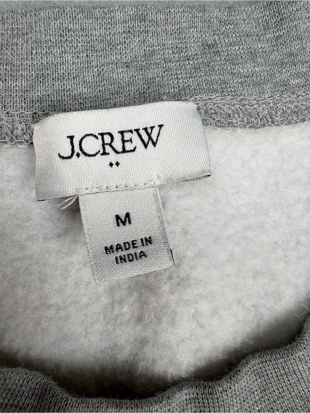 J. Crew Gray Crewneck Sweatshirt with Red 'PARIS' Appliqué and Heart